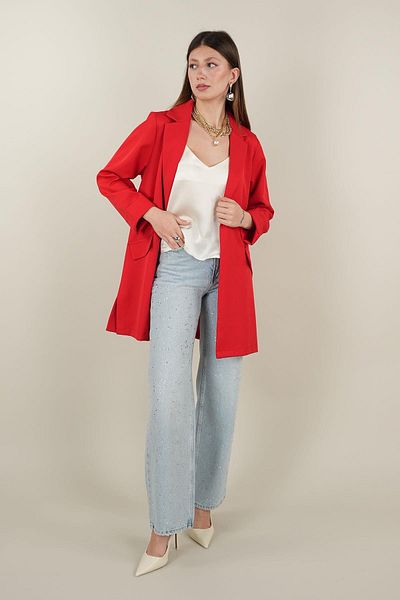 Ranasubaşı Crepe Fabric Jacket Red