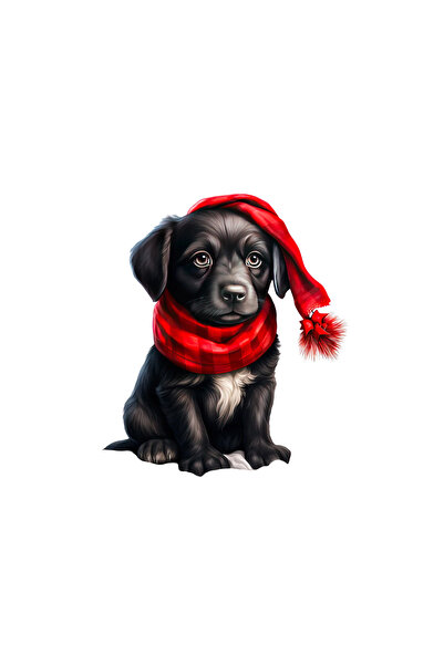 INOVATIX Set de 8 piese, autocolant Labrador Retriever negru cu eșarfă roșie,...