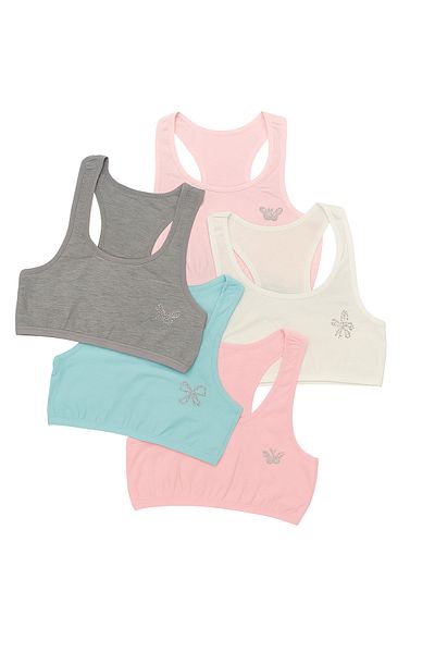 Katia&Bony Girl's 5-Piece Thin Sports Bustier Multi-Colored