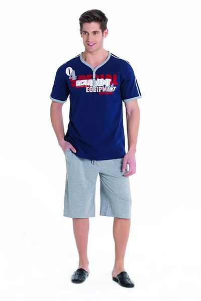 ALFA AKSESUAR 03 Men's Home Wear with Clear Summer Print