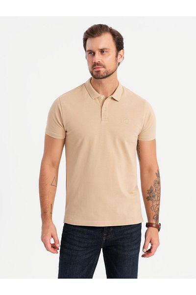 OMBRE BASIC Herren Baumwoll-Polo-T-Shirt-Set - weiß/beige/schwarz V7 OM-POBS-0133 XXL