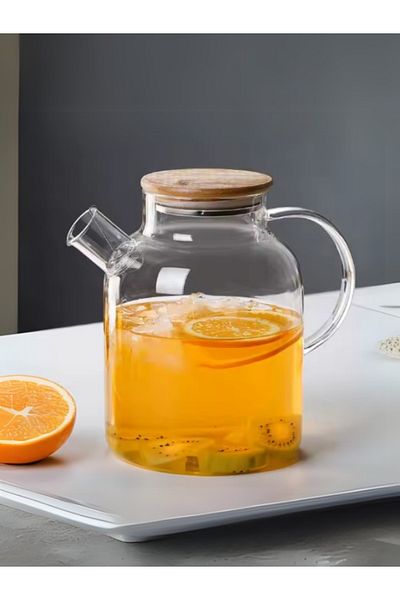 Leila Borosilicate Glass Teapot with Bamboo Lid 1500ml