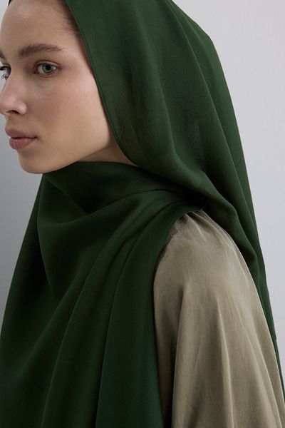 FENZA SCARF Paris Silk Dark Emerald Color Cotton Shawl