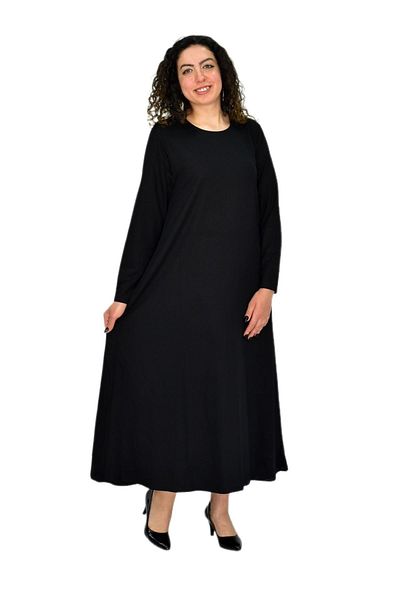 BAGLAN Women's Black Long Sleeve Lycra Viscose Dress Bgl-St04674