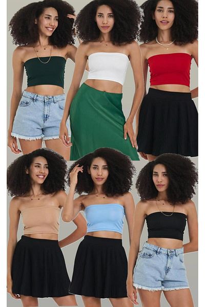 The Base Women's Strapless Advantageous 5 Pack Crop Top