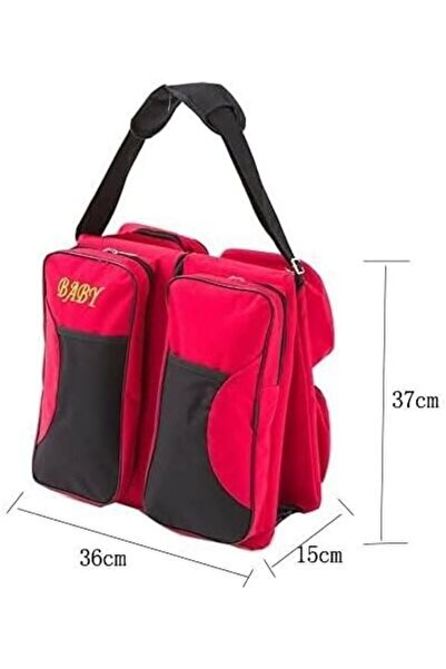 Yelajoy 4-in-1 Traveling Baby Diaper Bag, With Waterproof Cushioning, 75*40*20cm, for outdoor, Red