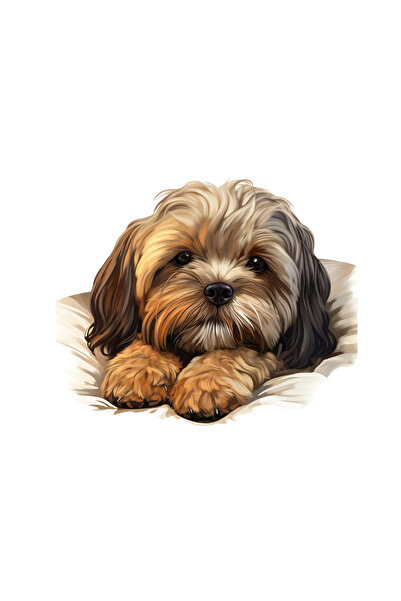 INOVATIX Set de 8 piese, autocolant Lhasa Apso, INOVATIX®. 6 cm