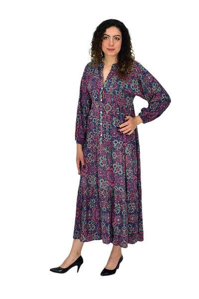 BAGLAN Women's Printed Long Sleeve Dress Bgl-St04670