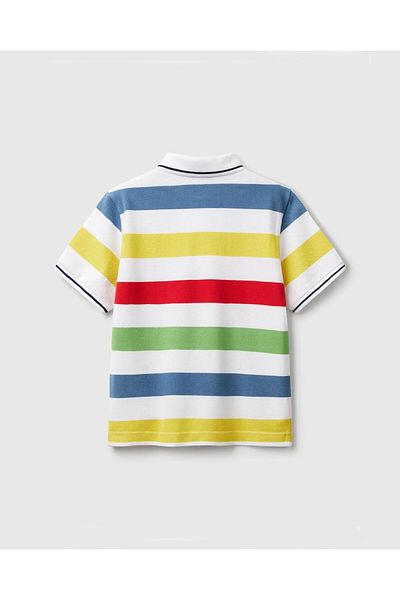 United Colors of Benetton Tricou polo cu dungi colorate pentru băiat