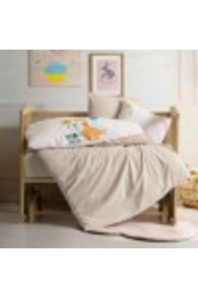 Cotton Box Set de lenjerie de pat pentru bebeluși, 100% bumbac, brodat, Punch Kiddo