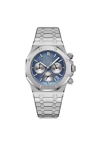 delis Men's watch Poedagar CS1836, stainless steel, silver, blue dial