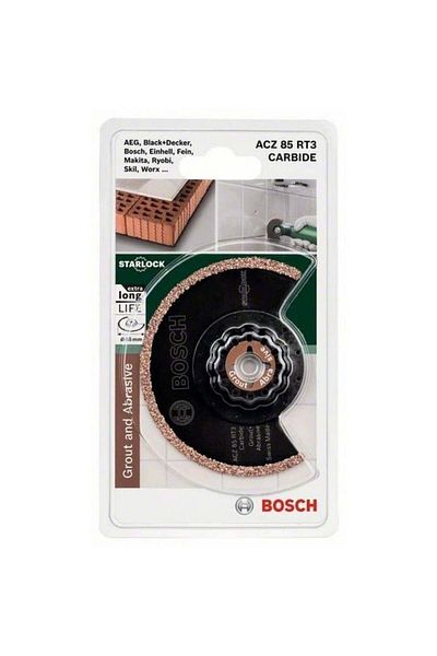 Bosch Starlock Acz 85 Rt3 Ct Grout And Abrasive Carbide Blade For Multicutter Saw, 85mm, Diy