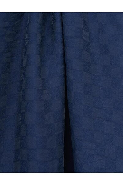 Kayra Σάλι με μονόγραμμα Dama Jacquard Viscose Navy Blue