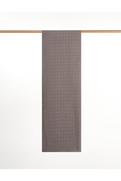 Kayra Monogram Desen Pamuk Karışımlı Şal Antrasit