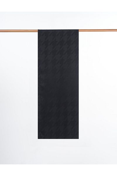 Kayra Goose Feet Pattern Jacquard Shawl Black