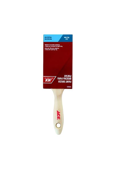 ACE Synthetic Wooden Handle Multi-Purpose Soft-Bristled Professional Paint Brush Beige 3 Inch