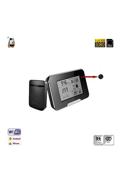 Minitechnics Microcamera IP Wi-fi Video, p2p, full HD, 1080p, Motion Sensor, 32 Gb in Thermohygrometer CSWIFIS