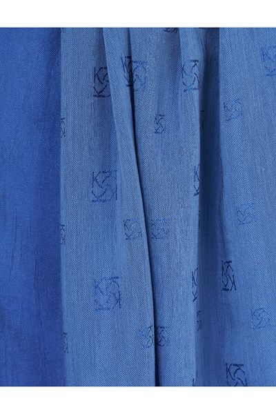 Kayra Natural Shawl Indigo with Logo