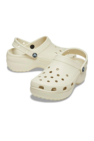 Crocs Classic Platform Clog Kadın Bej Günlük Stil Terlik 206750_2Y2