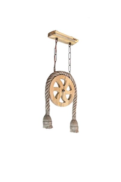 NzrWood Dekoratif Sade Ahşap Teker Avize