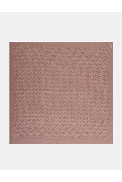 Kayra Μονόγραμμα με σχέδιο Lyocell Σάλι Καφέ