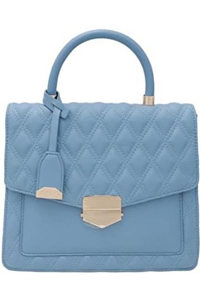 AMICA Esmeralda Structured Women's Crossbody Handbag with Detachable Leather Strap in Blue