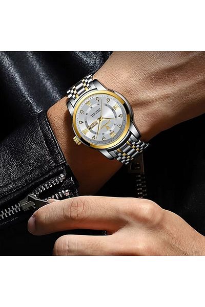 delis Men's watch Poedagar CS1803, stainless steel, silver, white dial