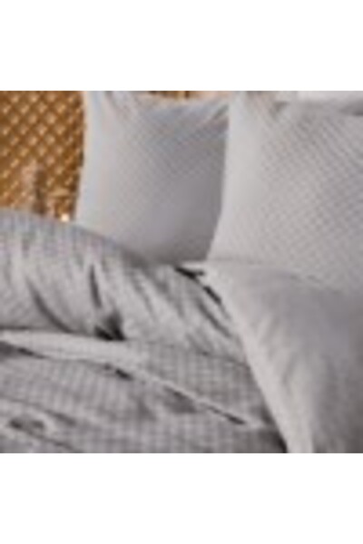 Cotton Box 100% cotton bed linen for 1 person, grey plaid