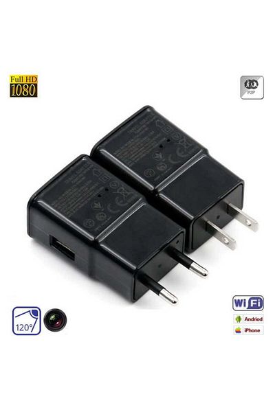 Minitechnics Mini Video Camera 1080P Hidden in USB Charger, WIFI, Ip, p2p, DVR, 32 GB, Permanent Power Supply I