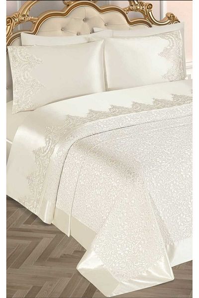 d'niss home touch of nature in your home Selin 6 Piece French Lace Double Pique Set