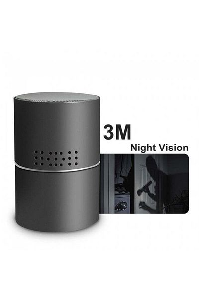 Minitechnics Bluetooth Speaker with Video Camera, WI-FI, IP, P2P+DVR, Motion Detector, 330 Degree Rotating Lens