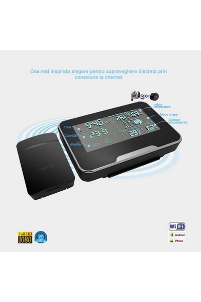 Minitechnics Microcamera IP Wi-fi Video, p2p, full HD, 1080p, Motion Sensor, 32 Gb in Thermohygrometer CSWIFIS