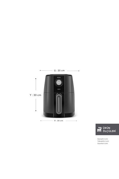 Karaca Smart Cook Compact Airfryer Space Gray with Time Adjustment for up to 60 Minutes for 2 Persons