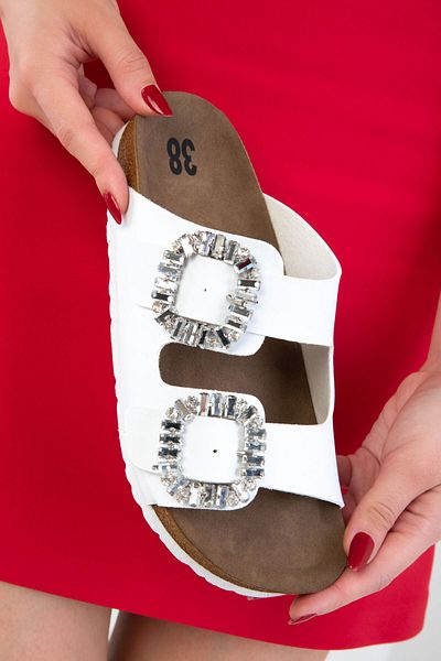 SOHO White Women's Slippers 20679