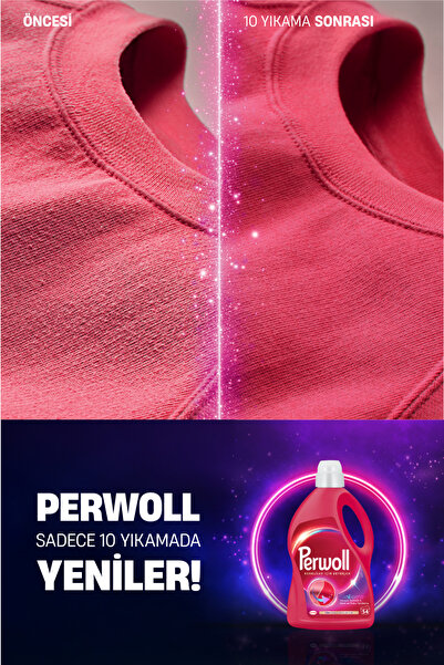 Perwoll Sıvı Çamaşır Deterjanı 3'lü set: (154 Yıkama) x2 Çiçek Cazibesi Koyu 2,7L, x1 Renkli 2,97L