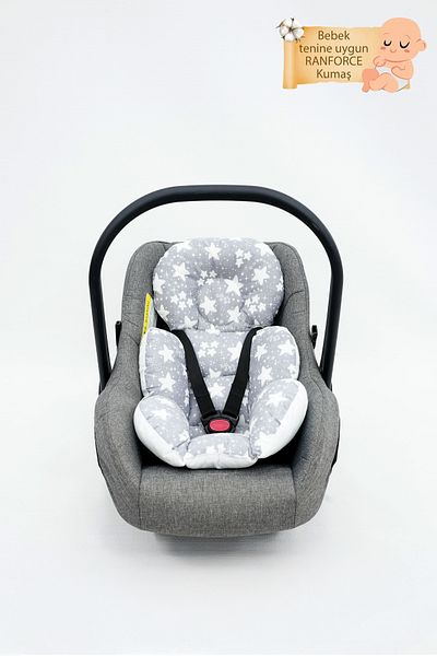 mordesign Orthopedic Stroller Cushion with Lumbar Support, Double Sided Big Stars, Gray Color