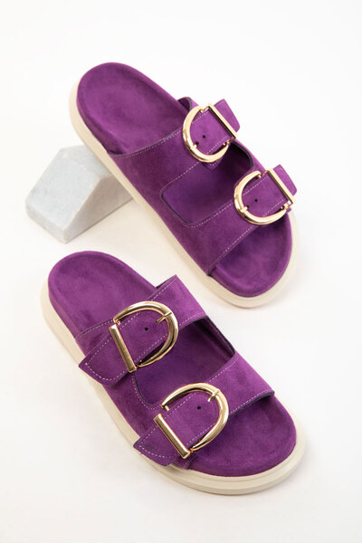 SOHO Фіолетові замшеві жіночі капці 20698