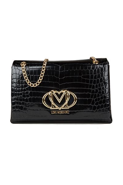 Love Moschino BUCĂTĂ PU CROCO NEGRU