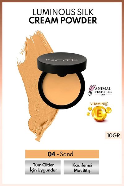 NOTE 04 Sand Luminous Silk Cream Powder Patakrem Matte Finished Foundation