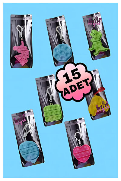 Hyd 15 Adet Oyuncak Popit Kendi Şeffaf Poşetinde Doğum Günü Bayram Sunum ve Karne Hediyesi