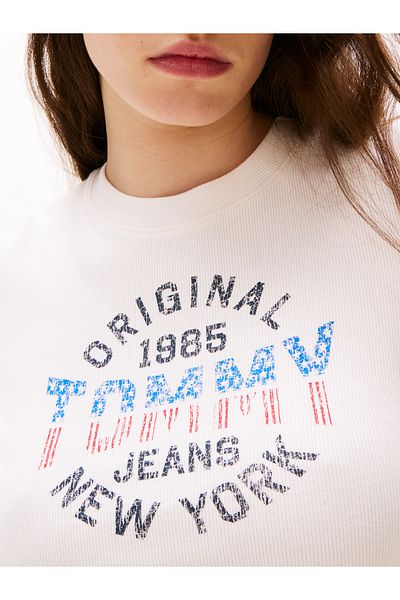 Tommy Hilfiger Tričko TJW SLIM SH TOMMY NY RIB