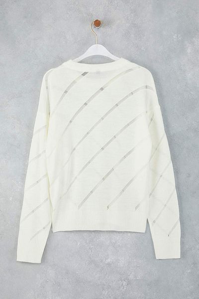 Trendyol Collection Ecru Openwork/Perforated Knitwear Sweater Twoaw24Kz00157