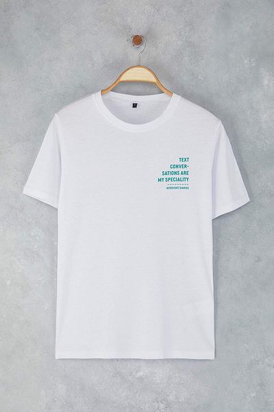 Trendyol Collection White Slim/Fit Minimal Text Printed Cotton T-Shirt Tmnss25Ts00183