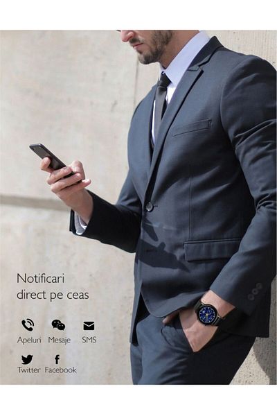 Smart Vibe SmartWatch ACTIVE™ 1.3" FULL Touch, Health Monitoring, 24/7 Fitness Tracker, 2 Bracelets, Black