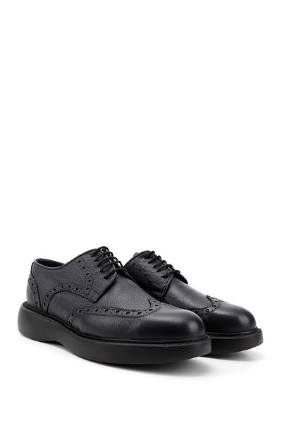 GÖNDERİ(R) Ανδρικά παπούτσια τύπου Navy Blue από γνήσιο δέρμα με στρογγυλά δάχτυλα με κορδόνια casual