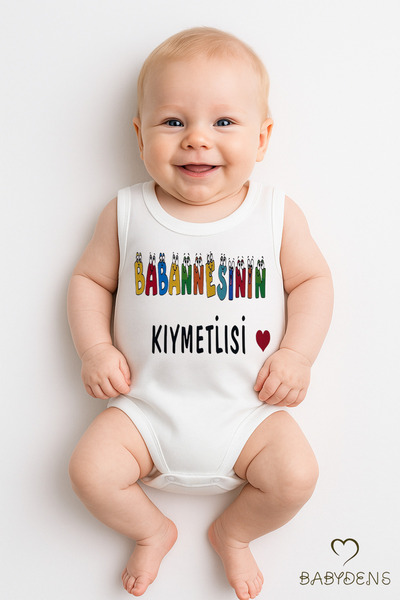 BABYDEN'S Grandma's Precious Written Sleeveless Baby Bodysuit 100% Cotton Sum...