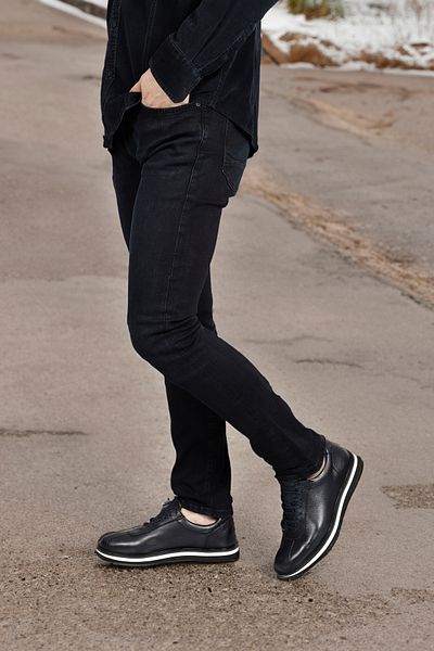 GÖNDERİ(R) Men's Navy Blue Antique Lace-Up Genuine Leather Comfort Sneaker