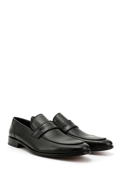 GÖNDERİ(R) Men's Black Leather Sole Genuine Leather Loafer Shoes