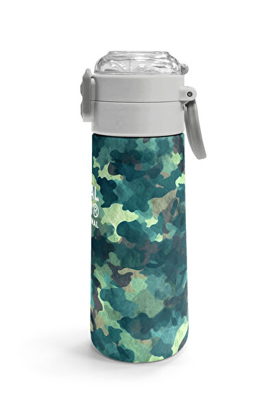 Coral High Kids Nefti Camouflage Patterned Steel Thermos with Straw and Direct Drinking 500 ml 31845