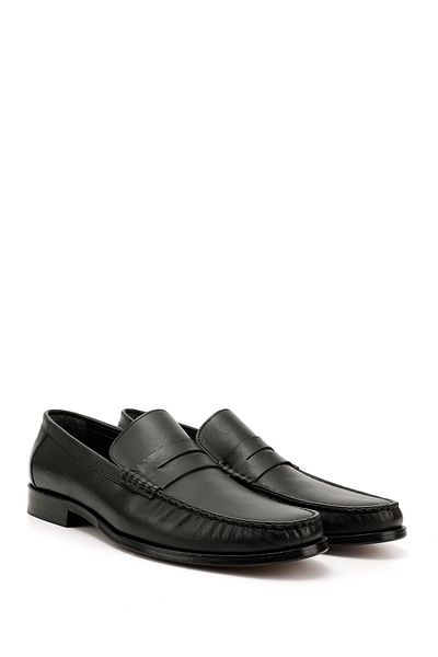 GÖNDERİ(R) Men's Black Leather Sole Genuine Leather Loafer Shoes